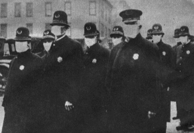 1918: Polizisten in Angst vor der "Spanischen Grippe"